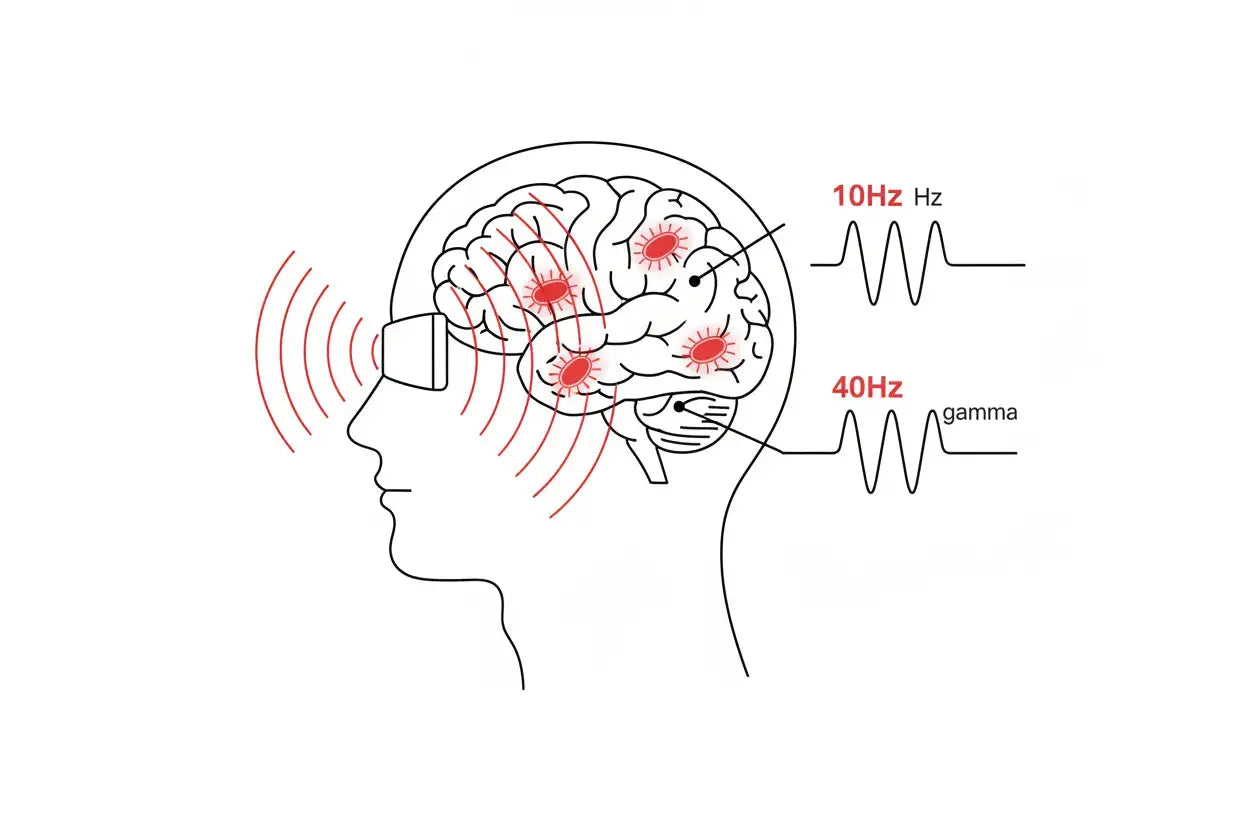 Fale Gamma 40 Hz i fotobiomodulacja mózgu — kompletny przewodnik po częstotliwościach (10 Hz – 40 Hz) Lumaflex® Polska