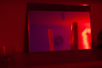 black and red wooden cabinet