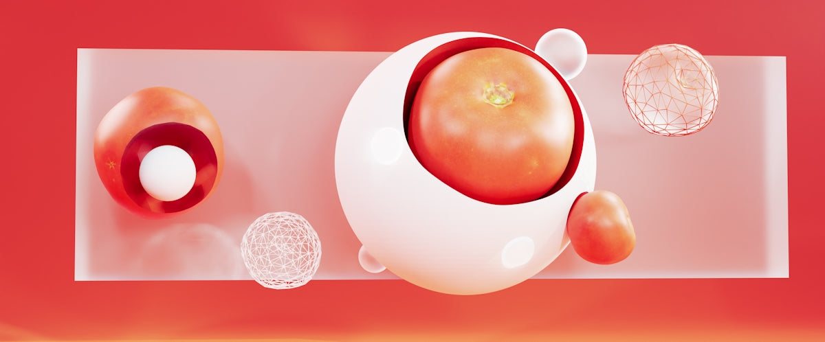 a computer generated image of an orange and white object