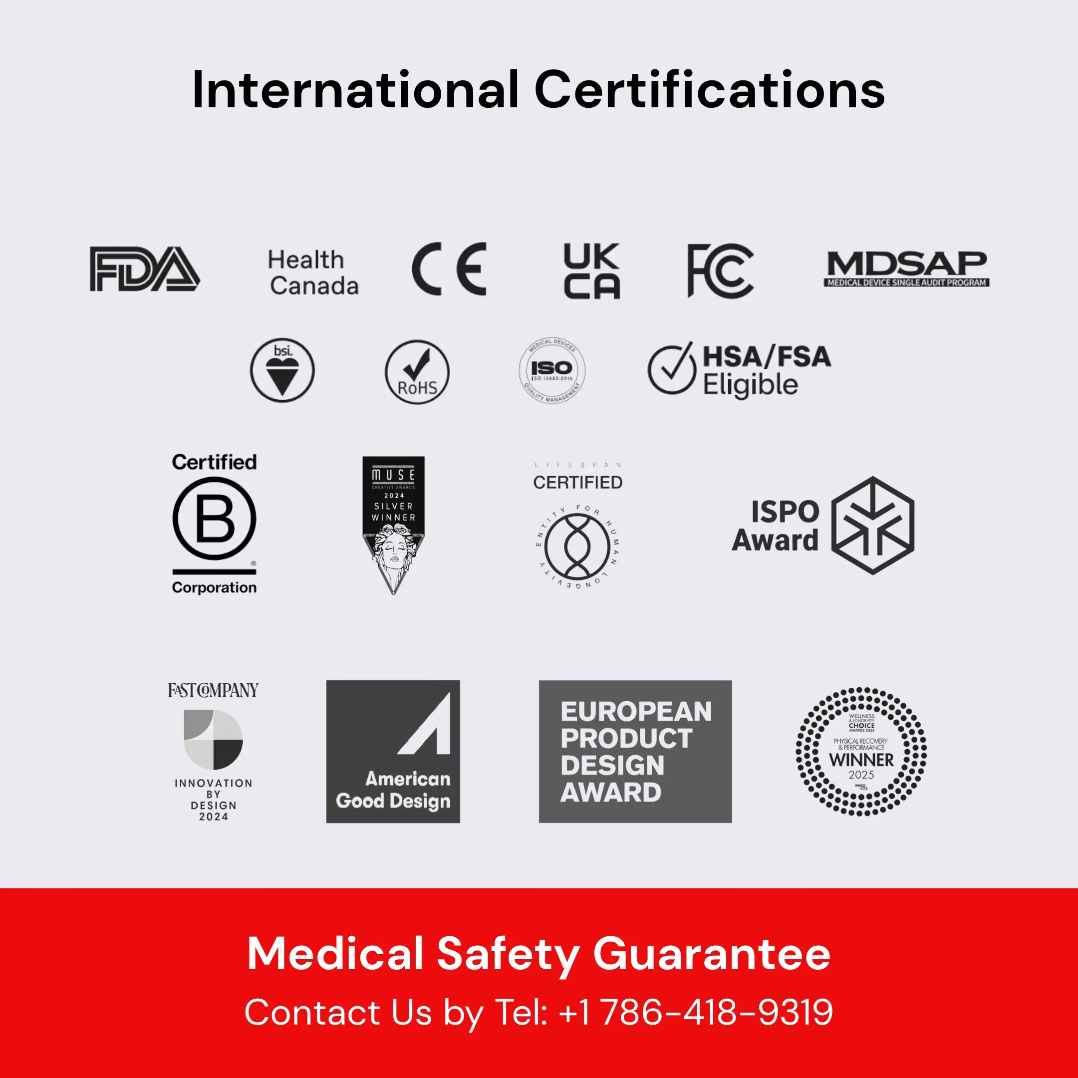 Certyfikaty medyczne dla zestawu Lumaflex Bdoy Pro  Premium